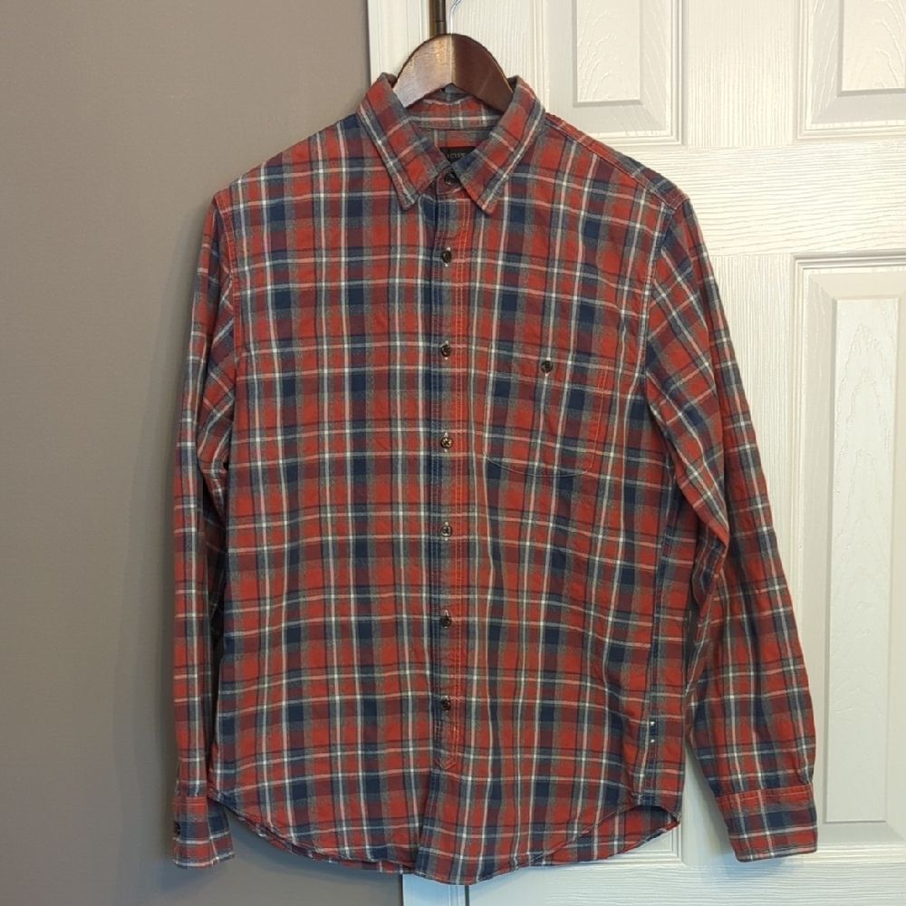 J. Crew Men's Red and Blue Plaid Button Down Shirt - Picture 2 of 8